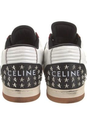 CELINE Studded Leather Colorblock Sneakers — Size 7 — Rare Mary Jane Strap